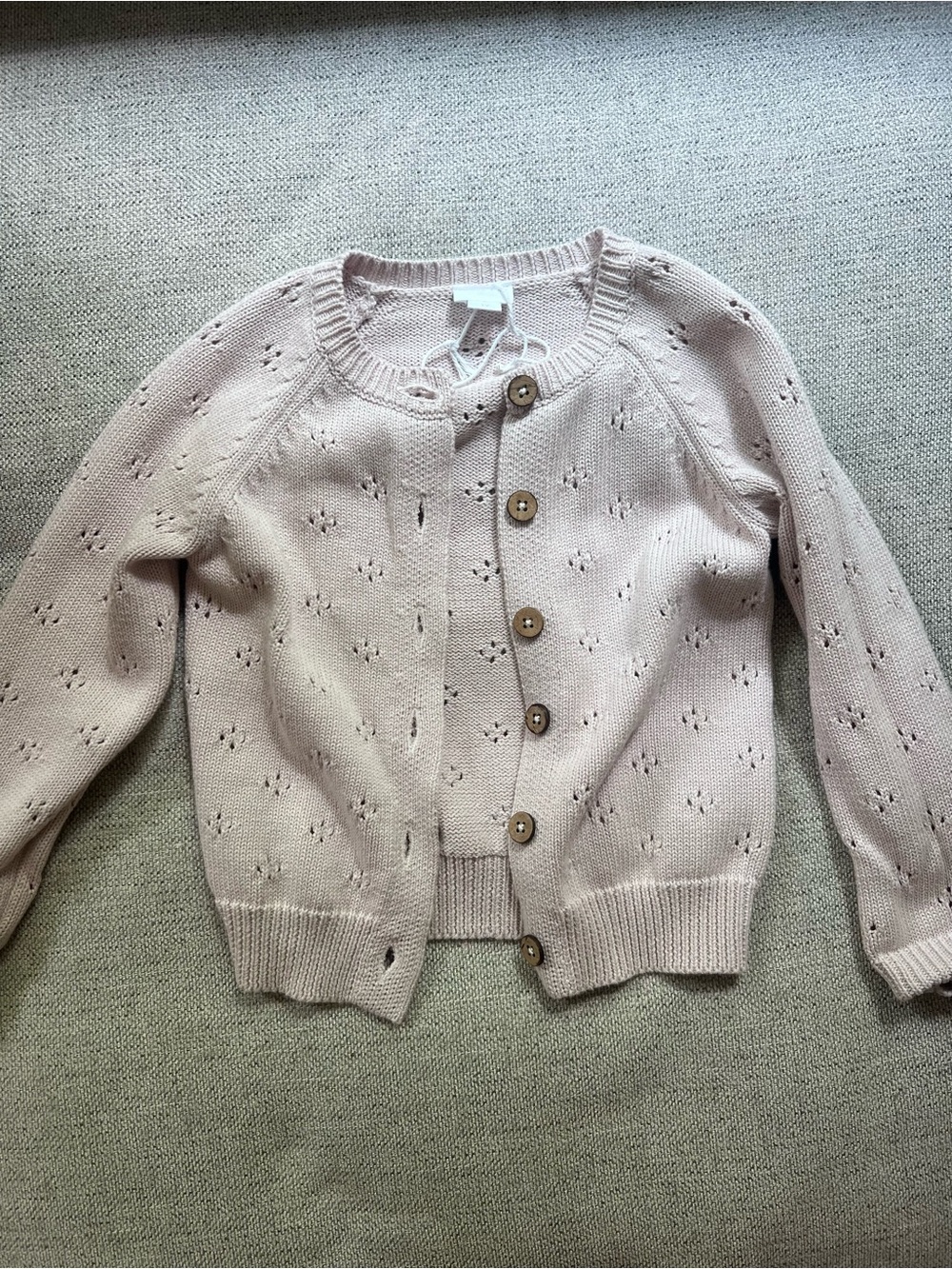 Jamie Kay Pale Pink Eyelet Cardigan